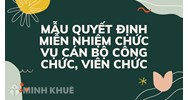 Mẫu quyết định miễn nhiệm chức vụ cán bộ công chức, viên chức