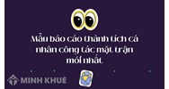 Mẫu báo cáo thành tích cá nhân công tác mặt trận mới nhất 2024