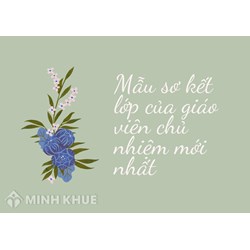 Mẫu sơ kết lớp của giáo viên chủ nhiệm theo quy định mới