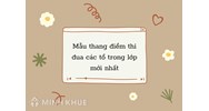 Mẫu thang điểm thi đua các tổ trong lớp mới nhất