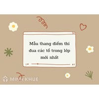 Mẫu thang điểm thi đua các tổ trong lớp mới nhất