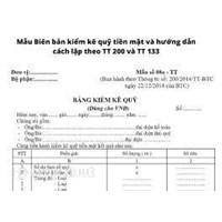 Mẫu Bảng kiểm kê quỹ dùng cho VND mới nhất