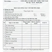 Mẫu báo cáo công tác y tế trường học theo quy định mới