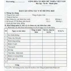 Mẫu báo cáo công tác y tế trường học theo quy định mới