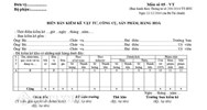 Mẫu biên bản kiểm kê vật tư, công cụ, sản phẩm, hàng hóa