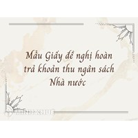 Mẫu Giấy đề nghị hoàn trả khoản thu ngân sách Nhà nước