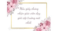Mẫu giấy chứng nhận giáo viên dạy giỏi cấp trường mới nhất