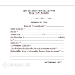 Mẫu đơn kháng cáo xin hưởng án treo mới nhất và cách viết