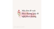 Mẫu đơn đề xuất khen thưởng, giấy đề nghị khen thưởng mới nhất