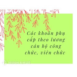 Các khoản phụ cấp theo lương cán bộ công chức, viên chức mới