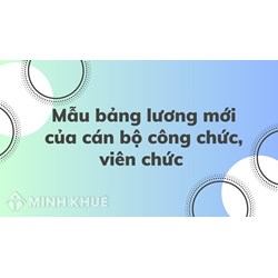 Mẫu bảng lương mới của cán bộ công chức, viên chức mới nhất