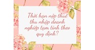 Thời hạn nộp thuế thu nhập doanh nghiệp tạm tính theo quy định?