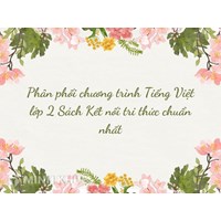 Phân phối chương trình Tiếng Việt lớp 2 Sách Kết nối tri thức