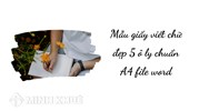 Mẫu giấy viết chữ đẹp 5 ô ly chuẩn A4 file word