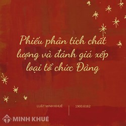 Phiếu phân tích chất lượng và đánh giá xếp loại tổ chức Đảng mới nhất