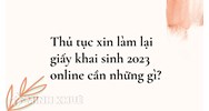Thủ tục xin làm lại giấy khai sinh online cần những gì?