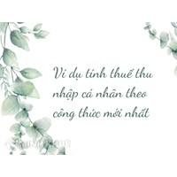 Ví dụ tính thuế thu nhập cá nhân theo công thức mới nhất
