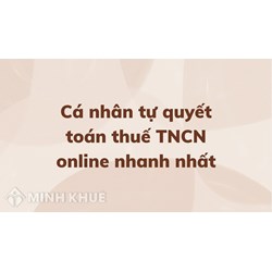 Cá nhân tự quyết toán thuế TNCN online nhanh nhất
