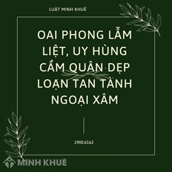 Oai phong lẫm liệt uy hùng Cầm quân dẹp loạn tan tành ngoại xâm là ai?