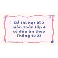 Đề thi học kì 2 môn Toán lớp 4 có đáp án theo Thông tư 22
