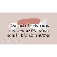 Bảng giá đất tỉnh Kon Tum 2024 giá đất nông nghiệp, đất bồi thường