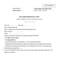 Mẫu Bản kiểm điểm cá nhân đảng viên theo Nghị quyết trung ương 4 khóa XII