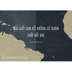 Mẫu Giấy cam kết không tranh chấp đất đai mới nhất