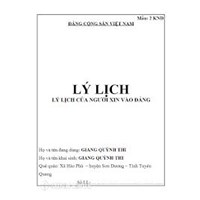 Hướng dẫn cách viết, khai lý lịch Đảng viên mới nhất