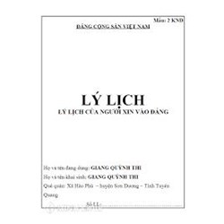Hướng dẫn cách viết, khai lý lịch Đảng viên mới nhất