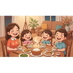 Tả cảnh sum họp của gia đình em vào buổi tối hay nhất Văn mẫu lớp 6