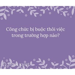 Công chức bị buộc thôi việc trong trường hợp nào?