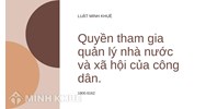 Ví dụ về quyền tham gia quản lý nhà nước và xã hội của công dân
