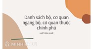 Danh sách các Bộ, cơ quan ngang Bộ, cơ quan thuộc Chính phủ mới