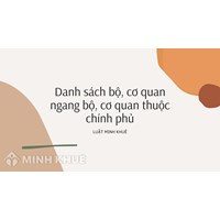 Danh sách các Bộ, cơ quan ngang Bộ, cơ quan thuộc Chính phủ mới