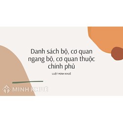 Danh sách các Bộ, cơ quan ngang Bộ, cơ quan thuộc Chính phủ mới