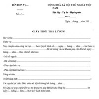 Mẫu Giấy thôi trả lương mới nhất và cách lập