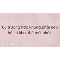 06 trường hợp không phải nộp hồ sơ khai thuế mới nhất 2024