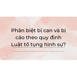 Phân biệt bị can và bị cáo theo quy định Luật tố tụng hình sự?