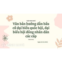 Các văn bản hướng dẫn bầu cử đại biểu Quốc hội, đại biểu HĐND các cấp