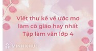Viết thư kể về ước mơ làm cô giáo hay nhất Tập làm văn lớp 4