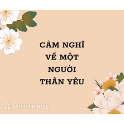 Cảm nghĩ về một người thân yêu nhất siêu hay Văn mẫu lớp 10