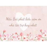 Mẫu Bài phát biểu cảm ơn nhà tài trợ hay và ý nghĩa nhất