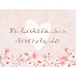 Mẫu Bài phát biểu cảm ơn nhà tài trợ hay và ý nghĩa nhất