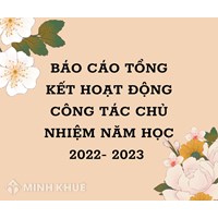 Báo cáo tổng kết hoạt động công tác chủ nhiệm năm học chi tiết