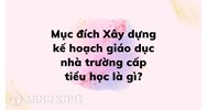 Mục đích Xây dựng kế hoạch giáo dục nhà trường cấp tiểu học là gì?