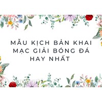 Mẫu Kịch bản khai mạc giải bóng đá hay nhất