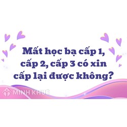 Mất học bạ cấp 1, cấp 2, cấp 3 có xin cấp lại được không?