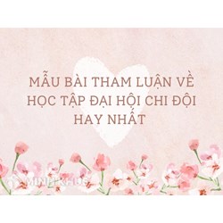 Mẫu Bài tham luận về học tập đại hội chi Đội hay nhất