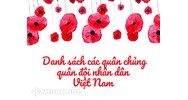 Danh sách các quân chủng quân đội nhân dân Việt Nam mới nhất