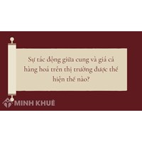 Sự tác động giữa cung và giá cả hàng hoá trên thị trường được thể hiện thế nào?
